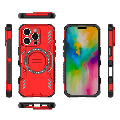 Apple iPhone 16 Pro Butterfly Armor MagSafe Magnetic Ring Shockproof Protective Phone Case with Stand