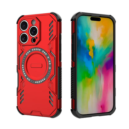 Apple iPhone 16 Pro Butterfly Armor MagSafe Magnetic Ring Shockproof Protective Phone Case with Stand