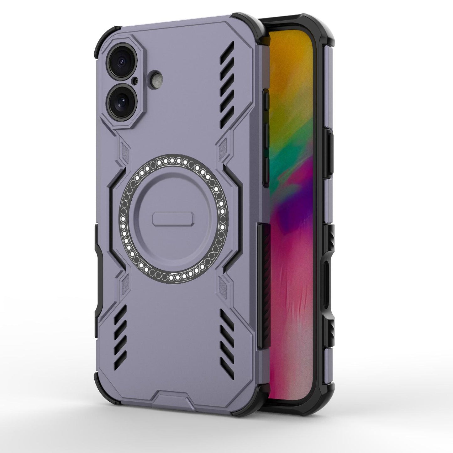 Apple iPhone 16 Plus Butterfly Armor MagSafe Magnetic Ring Shockproof Protective Phone Case with Stand