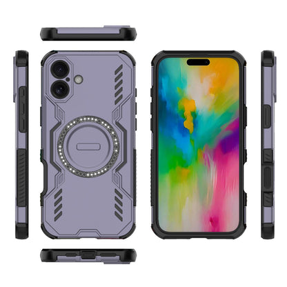 Apple iPhone 16 Plus Butterfly Armor MagSafe Magnetic Ring Shockproof Protective Phone Case with Stand