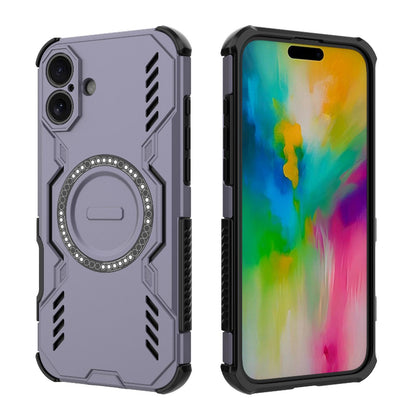 Apple iPhone 16 Plus Butterfly Armor MagSafe Magnetic Ring Shockproof Protective Phone Case with Stand