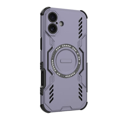 Apple iPhone 16 Plus Butterfly Armor MagSafe Magnetic Ring Shockproof Protective Phone Case with Stand
