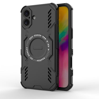 Apple iPhone 16 Plus Butterfly Armor MagSafe Magnetic Ring Shockproof Protective Phone Case with Stand