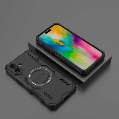 Apple iPhone 16 Plus Butterfly Armor MagSafe Magnetic Ring Shockproof Protective Phone Case with Stand