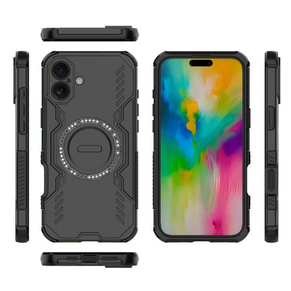 Apple iPhone 16 Plus Butterfly Armor MagSafe Magnetic Ring Shockproof Protective Phone Case with Stand