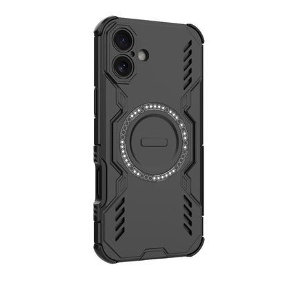 Apple iPhone 16 Plus Butterfly Armor MagSafe Magnetic Ring Shockproof Protective Phone Case with Stand