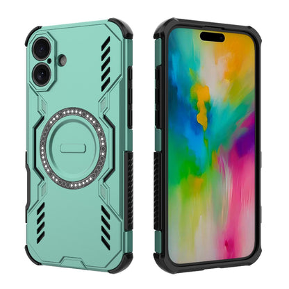 Apple iPhone 16 Plus Butterfly Armor MagSafe Magnetic Ring Shockproof Protective Phone Case with Stand