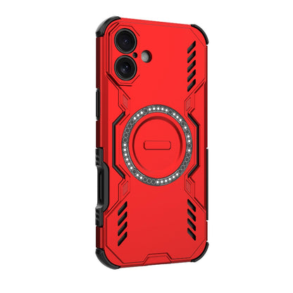 Apple iPhone 16 Plus Butterfly Armor MagSafe Magnetic Ring Shockproof Protective Phone Case with Stand