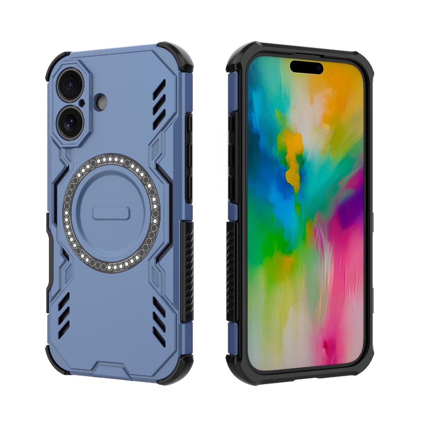 Apple iPhone 16 Butterfly Armor MagSafe Magnetic Ring Shockproof Protective Phone Case with Stand