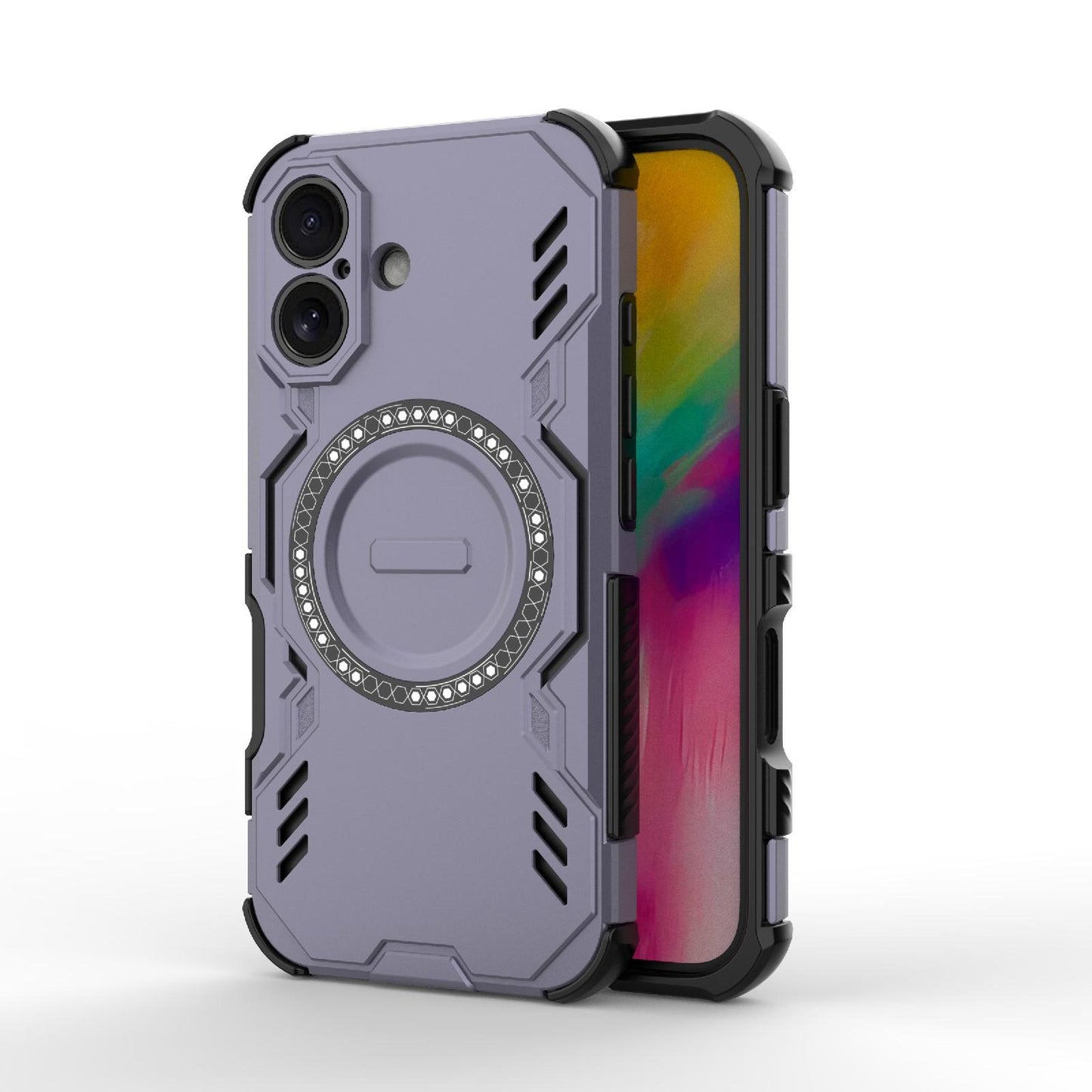 Apple iPhone 16 Butterfly Armor MagSafe Magnetic Ring Shockproof Protective Phone Case with Stand