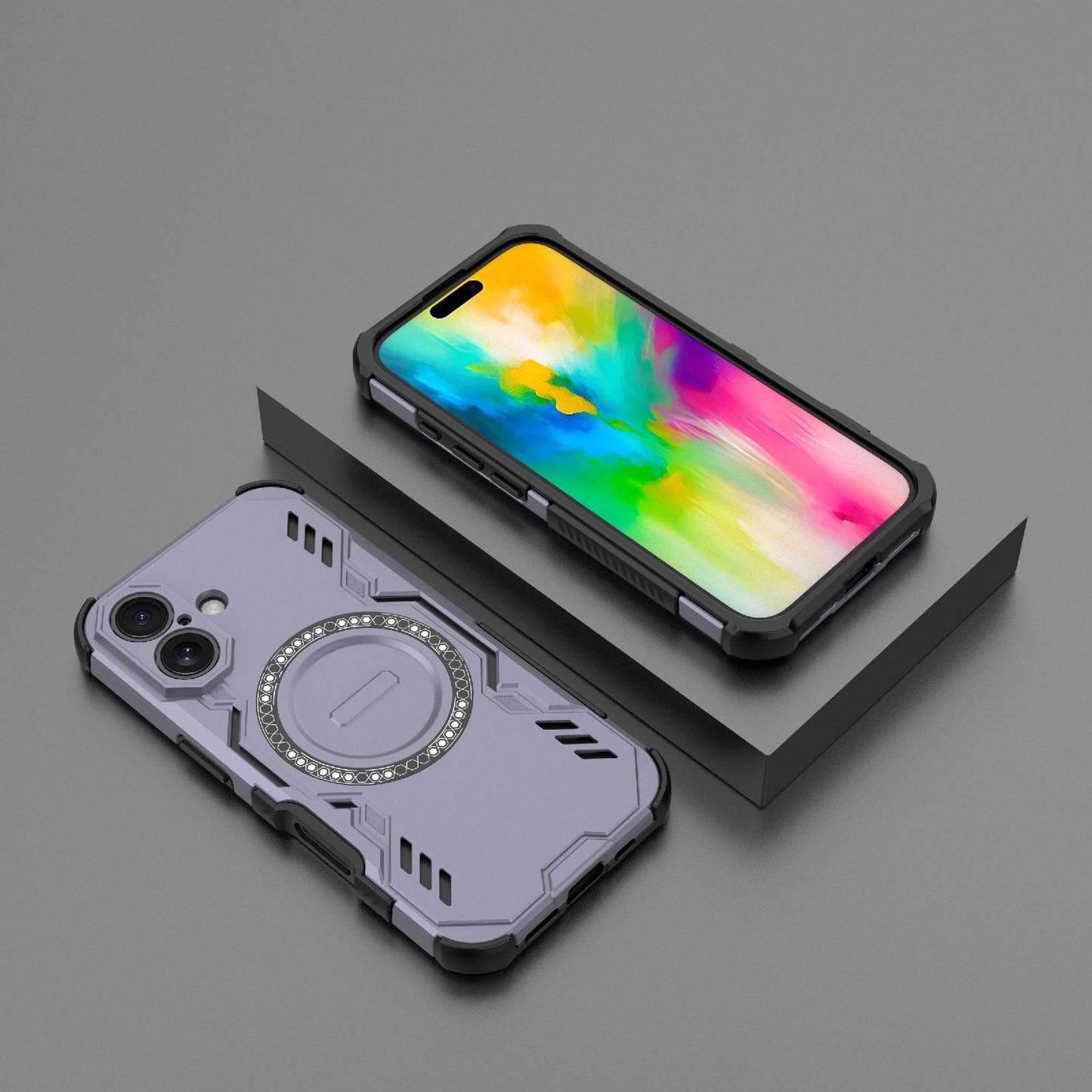 Apple iPhone 16 Butterfly Armor MagSafe Magnetic Ring Shockproof Protective Phone Case with Stand