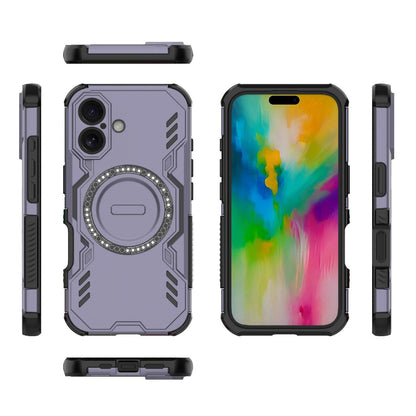 Apple iPhone 16 Butterfly Armor MagSafe Magnetic Ring Shockproof Protective Phone Case with Stand