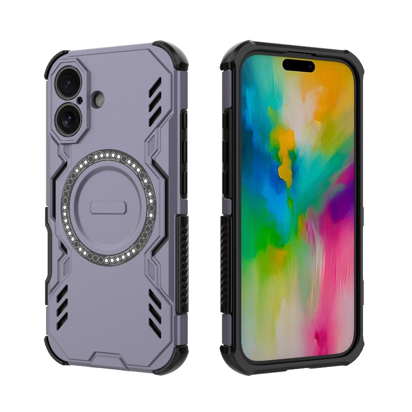 Apple iPhone 16 Butterfly Armor MagSafe Magnetic Ring Shockproof Protective Phone Case with Stand