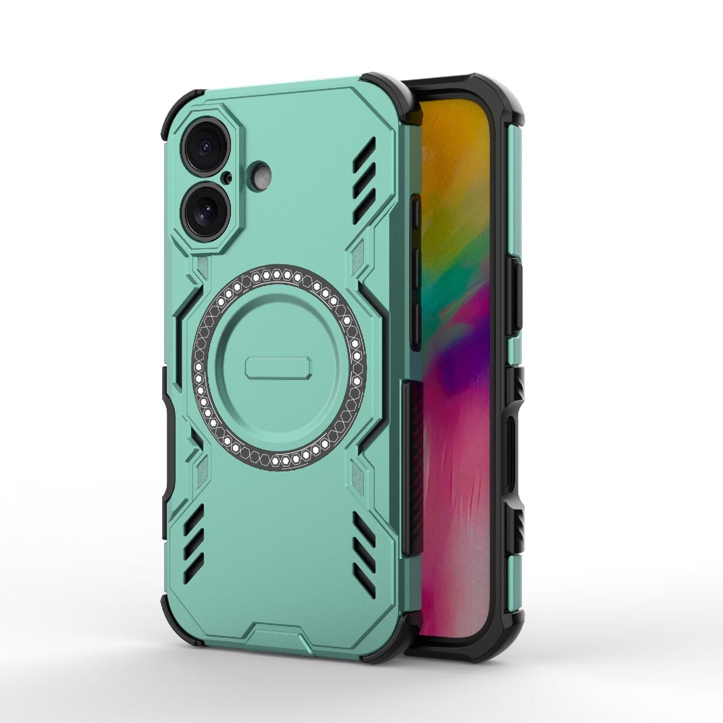 Apple iPhone 16 Butterfly Armor MagSafe Magnetic Ring Shockproof Protective Phone Case with Stand