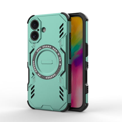 Apple iPhone 16 Butterfly Armor MagSafe Magnetic Ring Shockproof Protective Phone Case with Stand