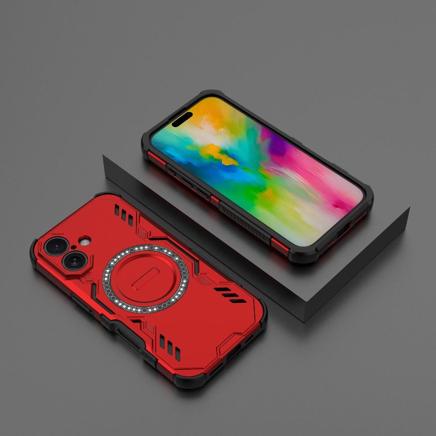Apple iPhone 16 Butterfly Armor MagSafe Magnetic Ring Shockproof Protective Phone Case with Stand