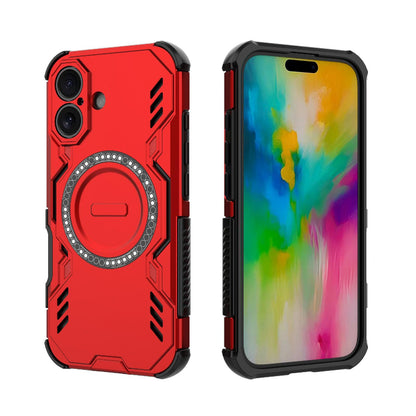 Apple iPhone 16 Butterfly Armor MagSafe Magnetic Ring Shockproof Protective Phone Case with Stand