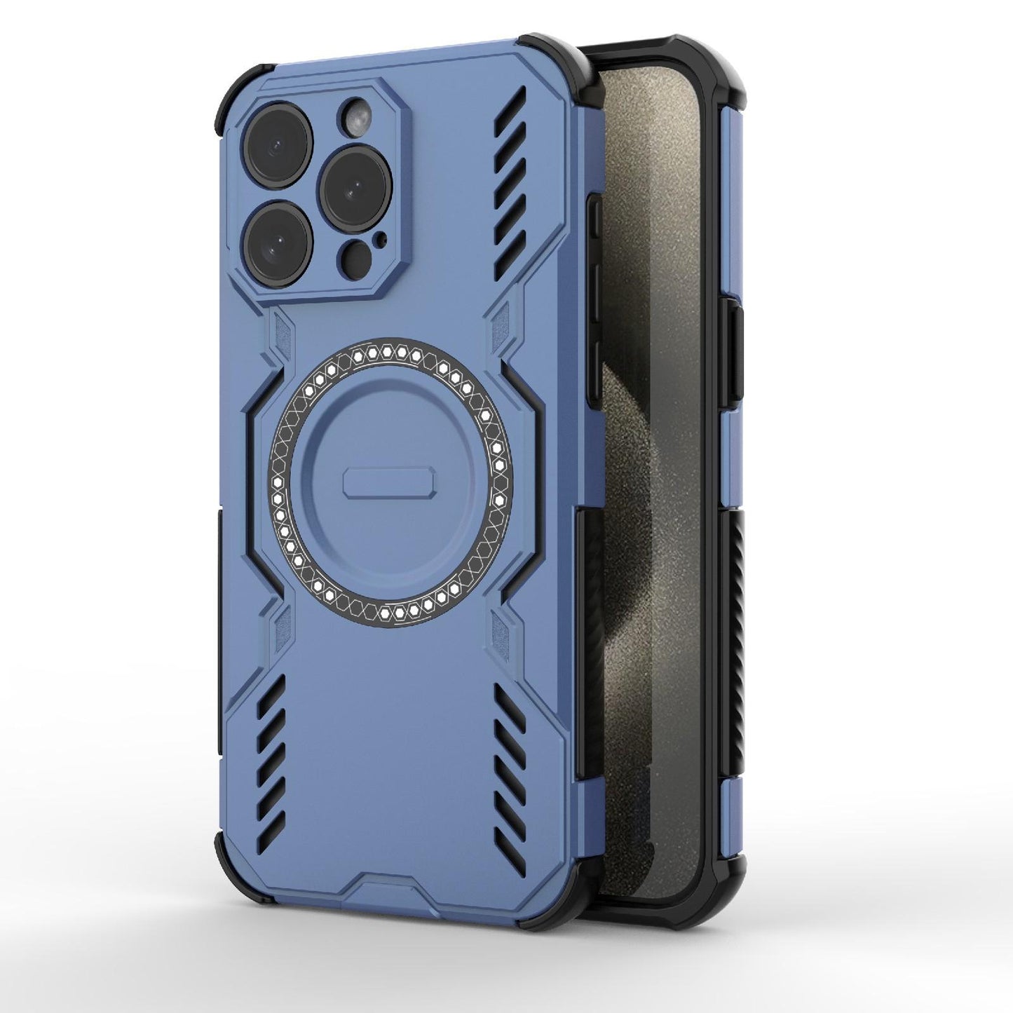 Apple iPhone 15 Pro Max Butterfly Armor MagSafe Magnetic Ring Shockproof Protective Phone Case with Stand