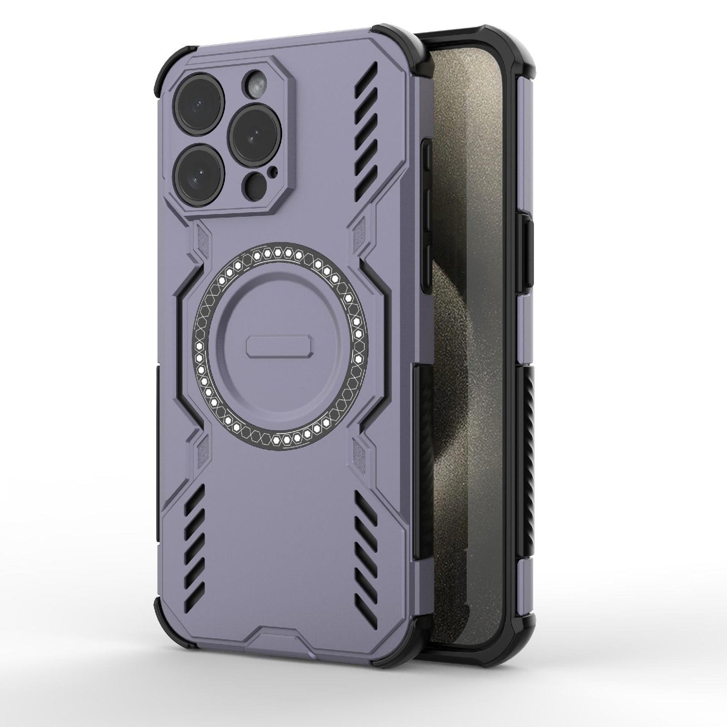 Apple iPhone 15 Pro Max Butterfly Armor MagSafe Magnetic Ring Shockproof Protective Phone Case with Stand
