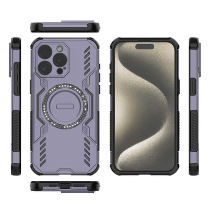 Apple iPhone 15 Pro Max Butterfly Armor MagSafe Magnetic Ring Shockproof Protective Phone Case with Stand
