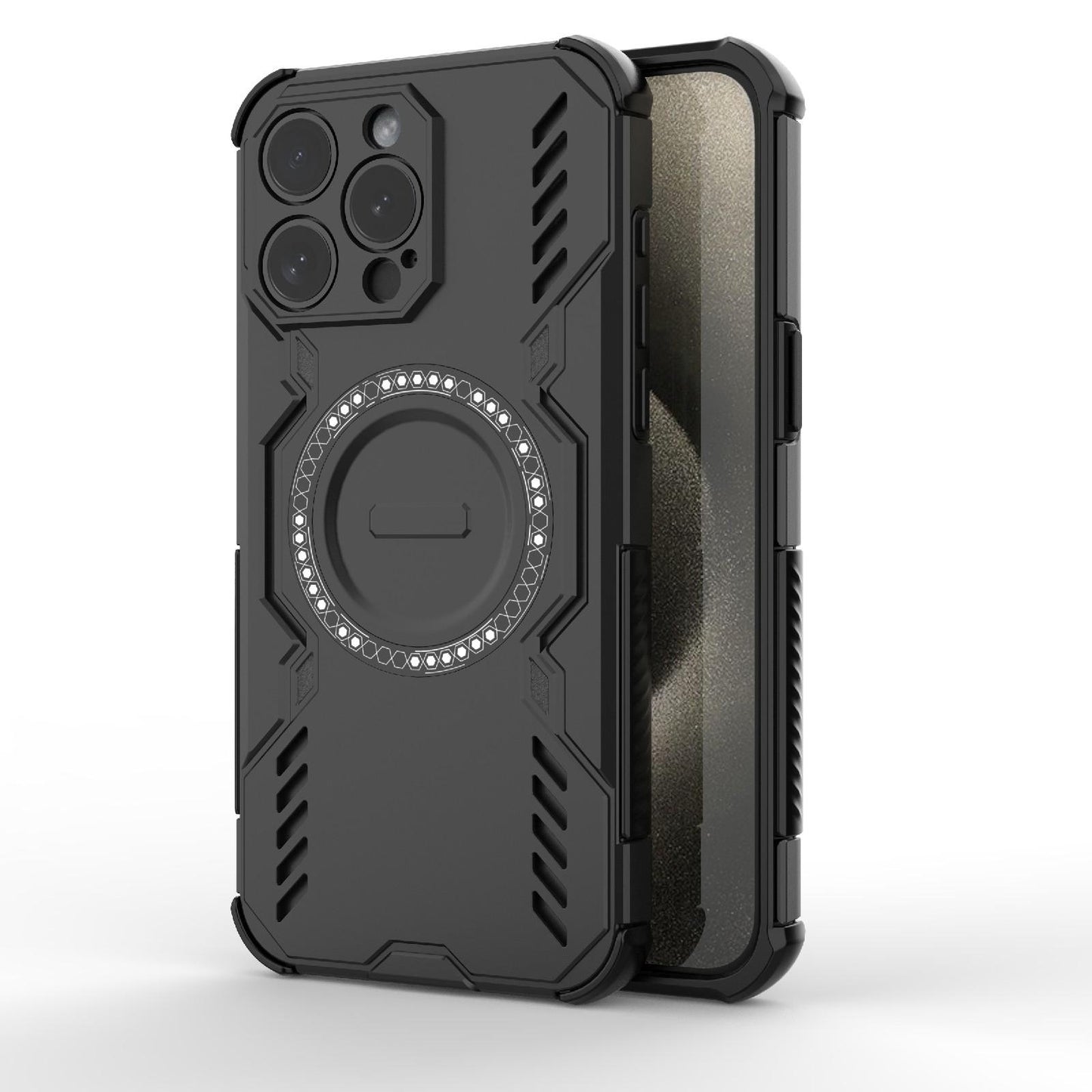 Apple iPhone 15 Pro Max Butterfly Armor MagSafe Magnetic Ring Shockproof Protective Phone Case with Stand