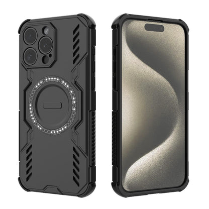 Apple iPhone 15 Pro Max Butterfly Armor MagSafe Magnetic Ring Shockproof Protective Phone Case with Stand