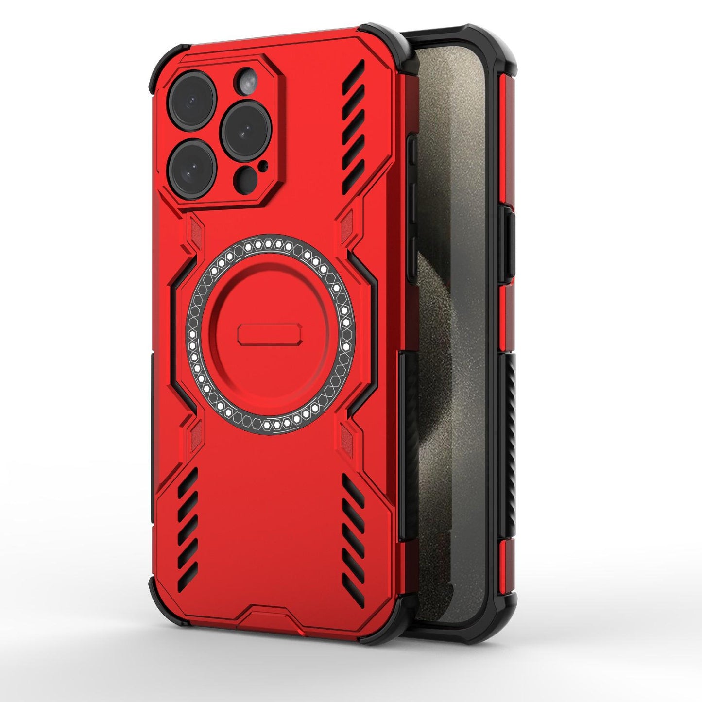 Apple iPhone 15 Pro Max Butterfly Armor MagSafe Magnetic Ring Shockproof Protective Phone Case with Stand