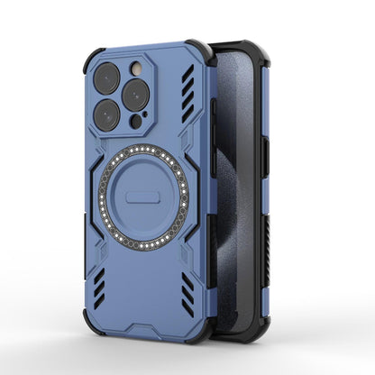 Apple iPhone 15 Pro Butterfly Armor MagSafe Magnetic Ring Shockproof Protective Phone Case with Stand