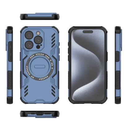 Apple iPhone 15 Pro Butterfly Armor MagSafe Magnetic Ring Shockproof Protective Phone Case with Stand