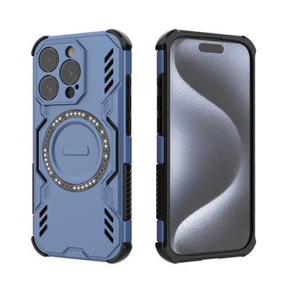 Apple iPhone 15 Pro Butterfly Armor MagSafe Magnetic Ring Shockproof Protective Phone Case with Stand