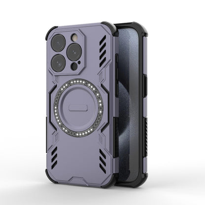 Apple iPhone 15 Pro Butterfly Armor MagSafe Magnetic Ring Shockproof Protective Phone Case with Stand