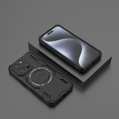 Apple iPhone 15 Pro Butterfly Armor MagSafe Magnetic Ring Shockproof Protective Phone Case with Stand