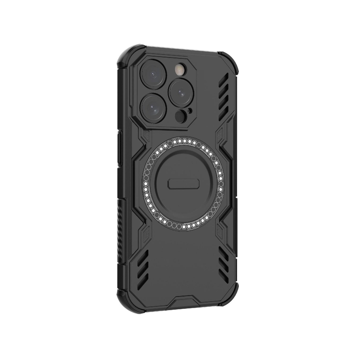 Apple iPhone 15 Pro Butterfly Armor MagSafe Magnetic Ring Shockproof Protective Phone Case with Stand