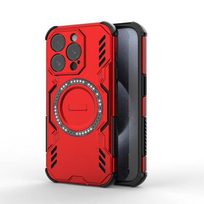 Apple iPhone 15 Pro Butterfly Armor MagSafe Magnetic Ring Shockproof Protective Phone Case with Stand