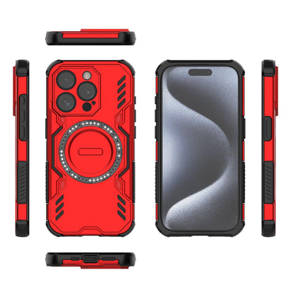 Apple iPhone 15 Pro Butterfly Armor MagSafe Magnetic Ring Shockproof Protective Phone Case with Stand