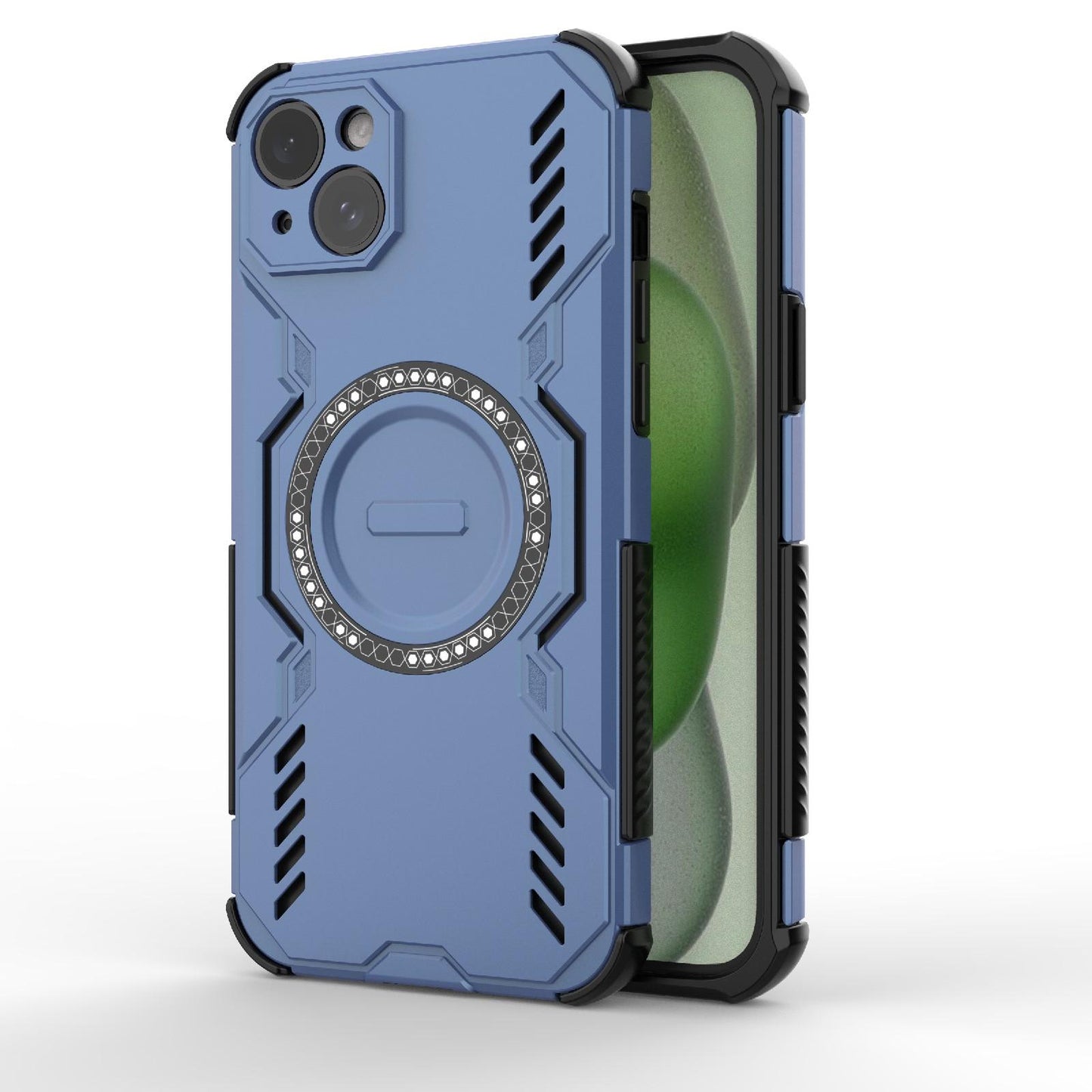 Apple iPhone 15 Plus Butterfly Armor MagSafe Magnetic Ring Shockproof Protective Phone Case with Stand