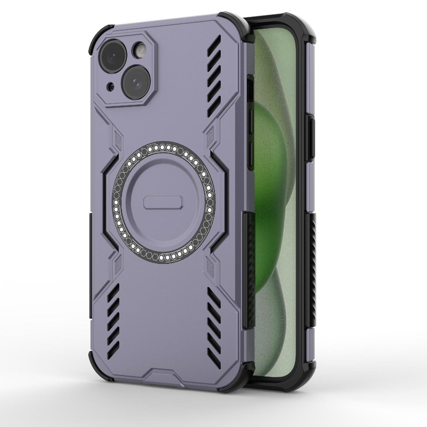 Apple iPhone 15 Plus Butterfly Armor MagSafe Magnetic Ring Shockproof Protective Phone Case with Stand