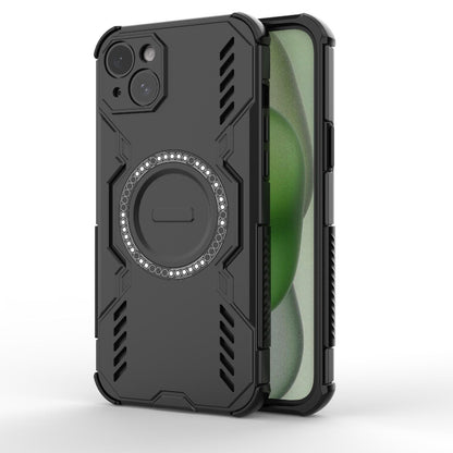 Apple iPhone 15 Plus Butterfly Armor MagSafe Magnetic Ring Shockproof Protective Phone Case with Stand