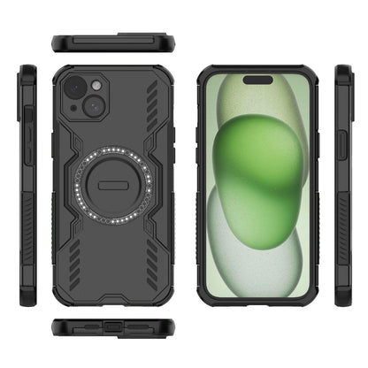 Apple iPhone 15 Plus Butterfly Armor MagSafe Magnetic Ring Shockproof Protective Phone Case with Stand