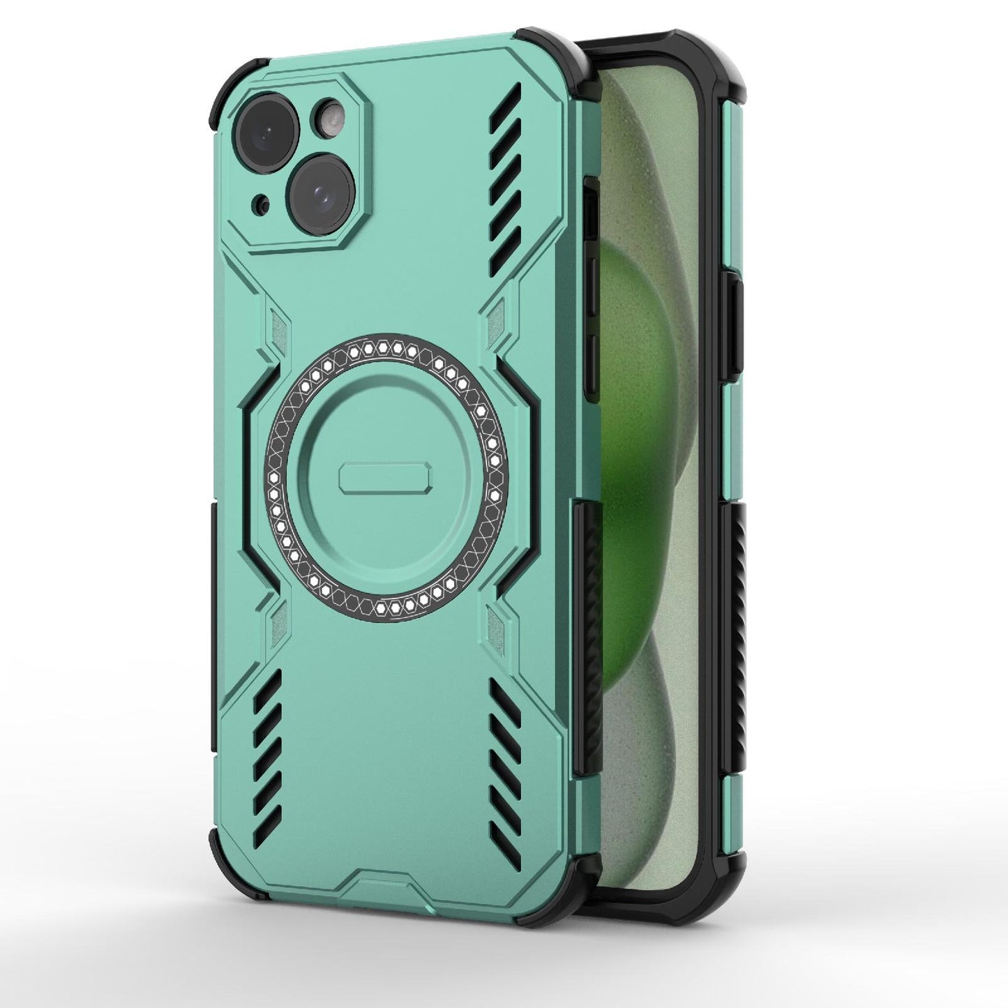Apple iPhone 15 Plus Butterfly Armor MagSafe Magnetic Ring Shockproof Protective Phone Case with Stand