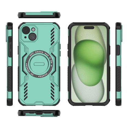 Apple iPhone 15 Plus Butterfly Armor MagSafe Magnetic Ring Shockproof Protective Phone Case with Stand