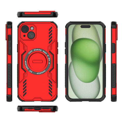 Apple iPhone 15 Plus Butterfly Armor MagSafe Magnetic Ring Shockproof Protective Phone Case with Stand