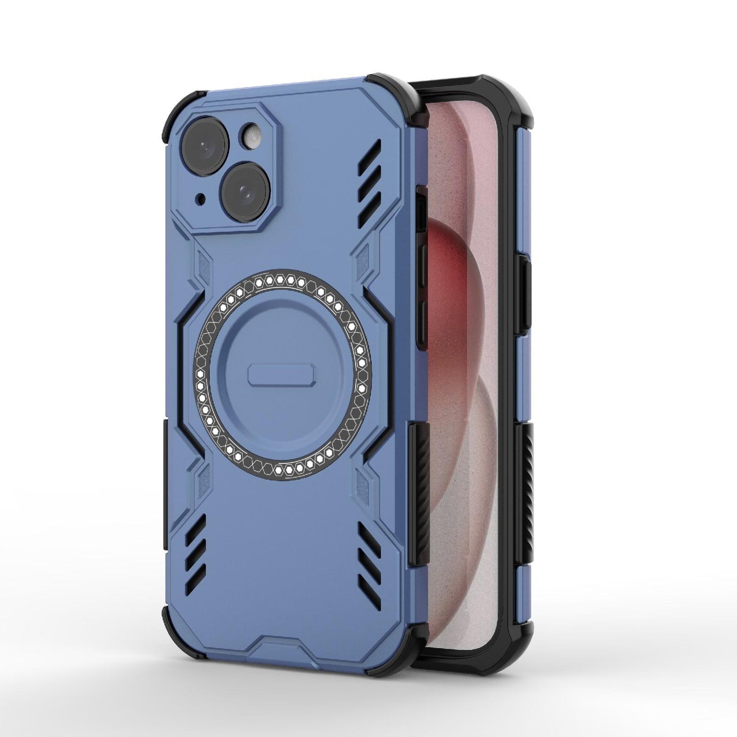 Apple iPhone 15 Butterfly Armor MagSafe Magnetic Ring Shockproof Protective Phone Case with Stand
