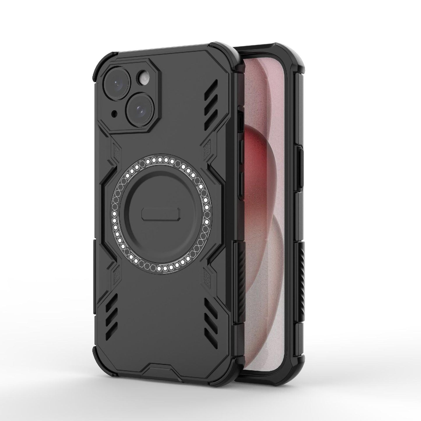 Apple iPhone 15 Butterfly Armor MagSafe Magnetic Ring Shockproof Protective Phone Case with Stand