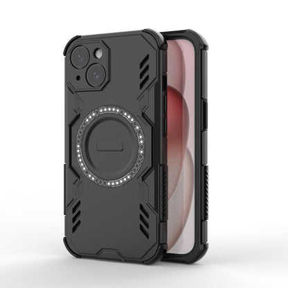 Apple iPhone 15 Butterfly Armor MagSafe Magnetic Ring Shockproof Protective Phone Case with Stand