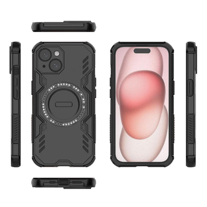 Apple iPhone 15 Butterfly Armor MagSafe Magnetic Ring Shockproof Protective Phone Case with Stand