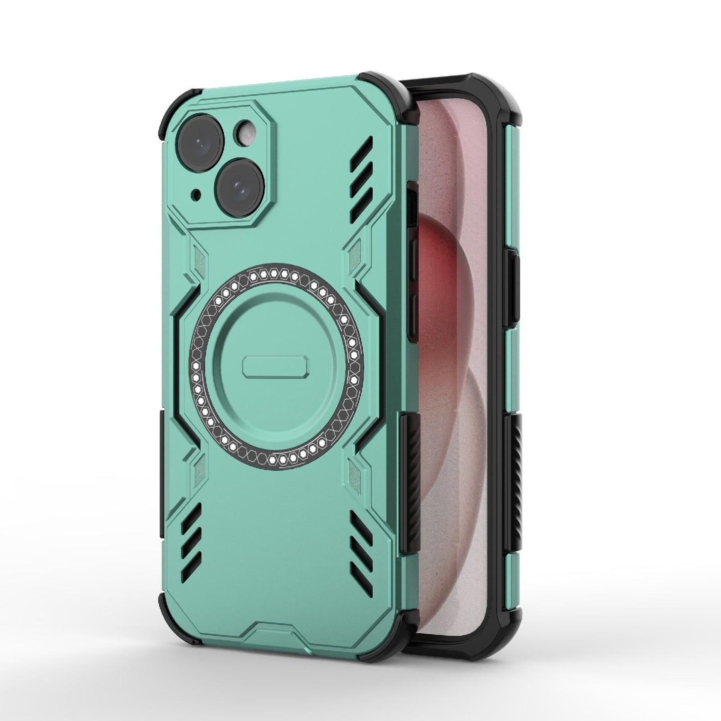Apple iPhone 15 Butterfly Armor MagSafe Magnetic Ring Shockproof Protective Phone Case with Stand