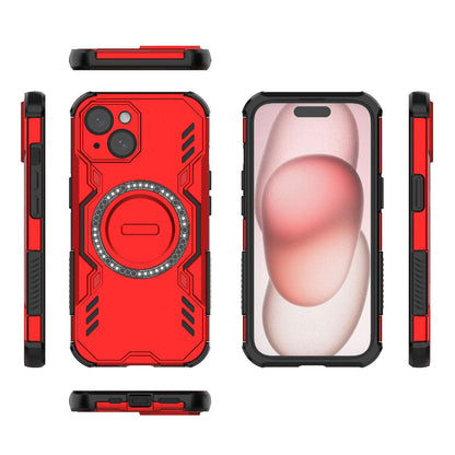 Apple iPhone 15 Butterfly Armor MagSafe Magnetic Ring Shockproof Protective Phone Case with Stand