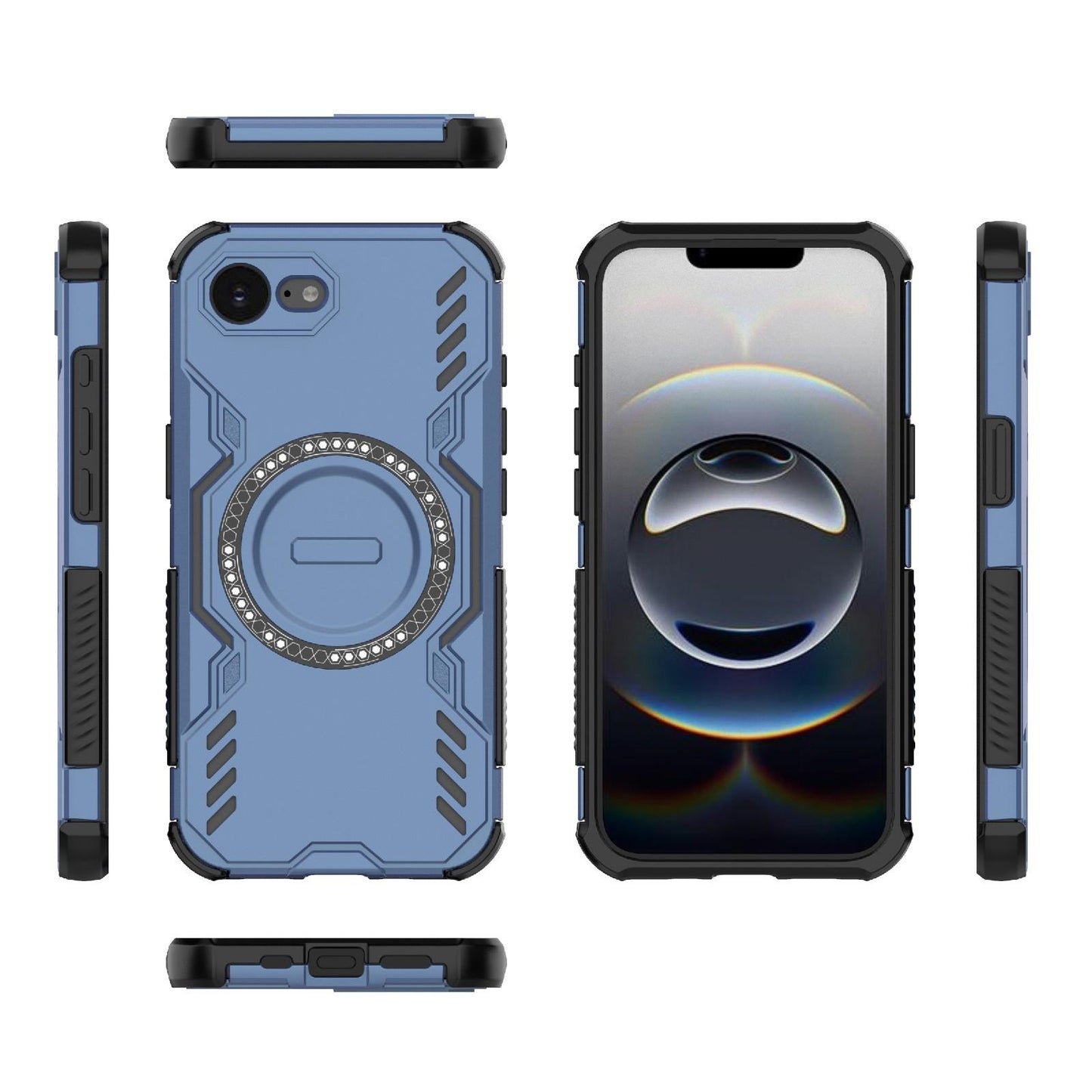 Apple iPhone 17e Butterfly Armor MagSafe Magnetic Ring Shockproof Protective Phone Case with Stand