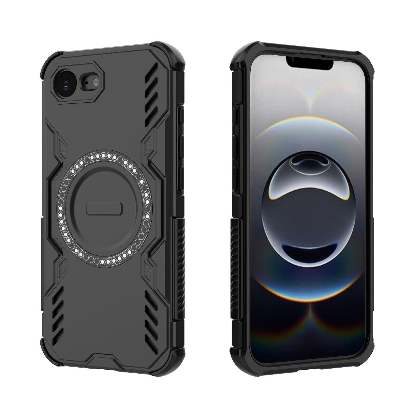 Apple iPhone 17e Butterfly Armor MagSafe Magnetic Ring Shockproof Protective Phone Case with Stand